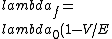 \\lambda_f=\\lambda_0 (1-V/E)^{-1/2}